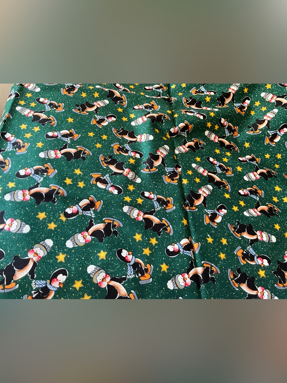 Holiday Theme Fabric Quilting Sewing Polar Pals Northcott Penguin Skates 2yrds